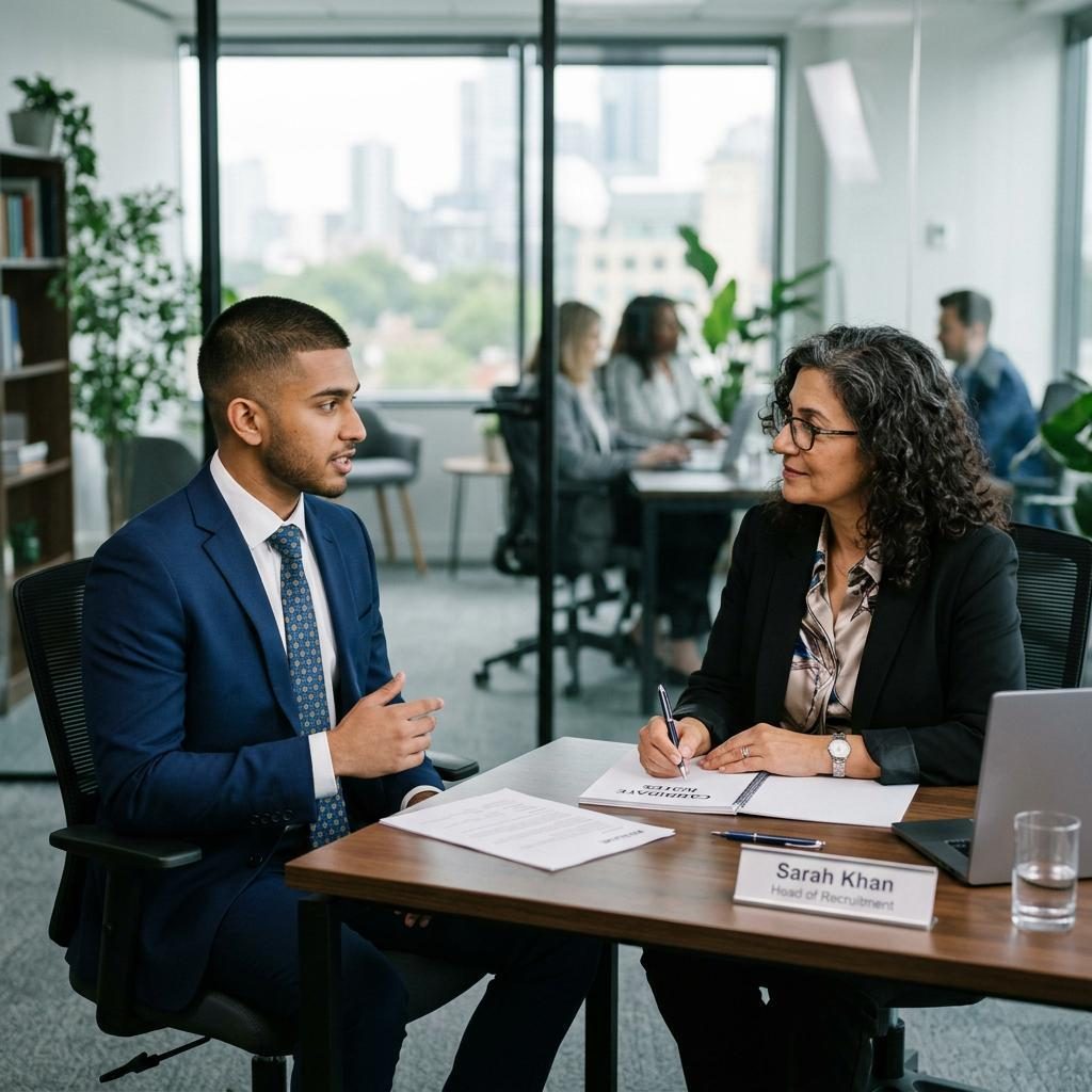 Recruiter interviewing a candidate about a permanent role
